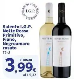 Sigma Salento I.G.P. Notte Rossa Primitivo, Fiano, Negroamaro rosato offerta