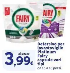 Sigma Detersivo per lavastoviglie Platinum Fairy capsule offerta