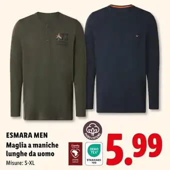 Lidl ESMARA MEN Maglia a maniche lunghe da uomo offerta