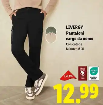 Lidl LIVERGY Pantaloni cargo da uomo offerta