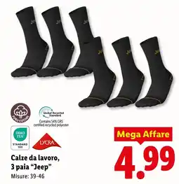 Lidl Calze da lavoro, 3 paia "Jeep" offerta