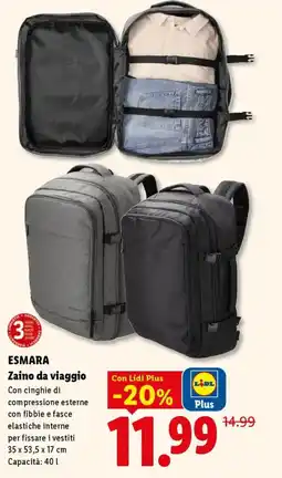 Lidl ESMARA Zaino da viaggio offerta