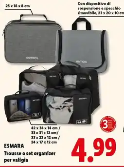 Lidl ESMARA Trousse o set organizer per valigia offerta