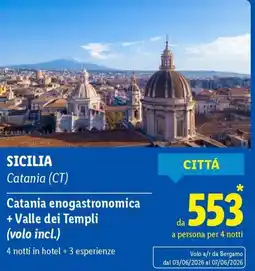 Lidl Catania enogastronomica + Valle dei Templi (volo incl.) offerta
