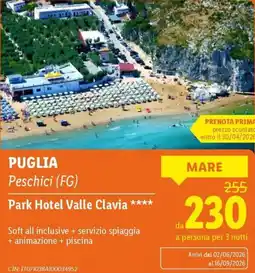 Lidl Park Hotel Valle Clavia offerta
