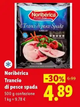 Lidl Noribérica Trancio di pesce spada offerta