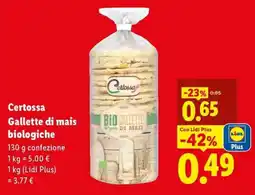 Lidl Certossa Gallette di mais biologiche offerta
