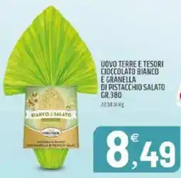 Ard Discount Uovo terre e tesori cioccolato bianco e granella di pistacchio salato offerta