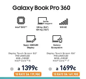 Unieuro Galaxy Book Pro 360 offerta
