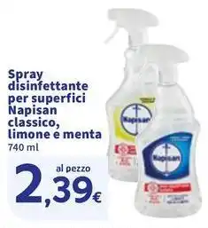 Sigma Spray disinfettante per superfici Napisan classico, limone e menta offerta