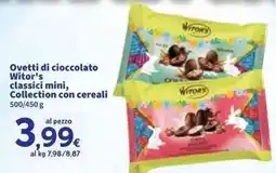 Sigma Ovetti di cioccolato Witor's Collection con cereali offerta