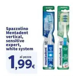 Sigma Spazzolino Mentadent vertical, sensitive expert, white system offerta