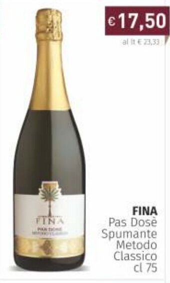 Prezzemolo e Vitale Fina Pas Dosè Spumante Metodo Classico 75cl offerta