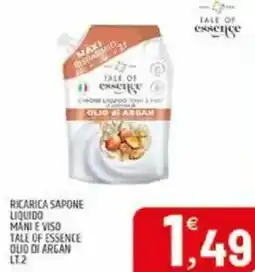 Ard Discount Ricarica sapone liquido mani e viso tale of essence olio di argan offerta