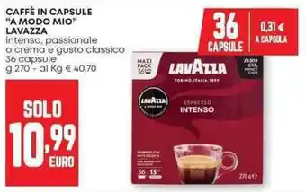 Panorama Caffè in capsule "a modo mio" LAVAZZA offerta
