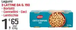 Supermercati Dok Selex Legumi 3 lattine, Borlotti, Cannellini, Ceci, Lenticchie offerta
