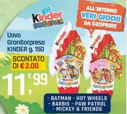 Supermercati Dok Uovo GranSorpresa KINDER offerta