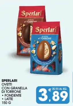 SeBón Supermercati Sperlari ovetti con granella di torrone, fondente, latte offerta