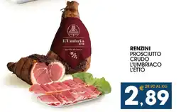 SeBón Supermercati Renzini prosciutto crudo l'umbriaco offerta