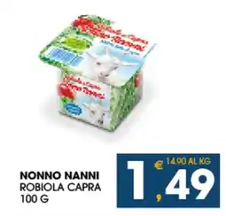 SeBón Supermercati Nonna nanni robiola capra offerta