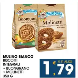 SeBón Supermercati Mulino bianco biscotti integrali buongrano, molinetti offerta