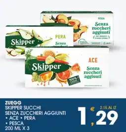 SeBón Supermercati Zuegg skipper succhi senza zuccheri aggiunti offerta