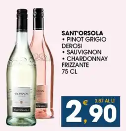 SeBón Supermercati Sant'orsola, pinot grigio derosi, sauvignon, chardonnay frizzante offerta