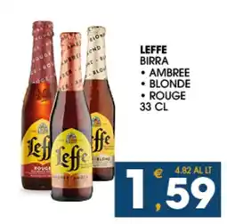 SeBón Supermercati Leffe birra, ambree, blonde, rouge offerta