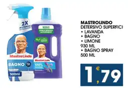 SeBón Supermercati Mastrolindo detersivo superfici lavanda, bagno, limone, bagno spray offerta