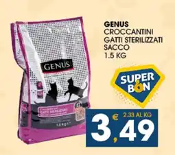SeBón Supermercati Genus croccantini gatti sterilizzati sacco offerta