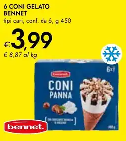 Bennet 6 coni gelato BENNET offerta
