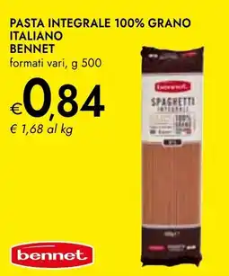 Bennet Pasta integrale 100% grano italiano BENNET offerta