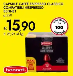 Bennet Capsule caffè espresso classico compatibili nespresso BENNET offerta