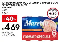 Bennet Tonno in misto di olio di semi di girasole e olio extravergine di oliva MAREBLU offerta