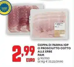 Panorama Coppa di parma igp o prosciutto cotto alle erbe PAM offerta