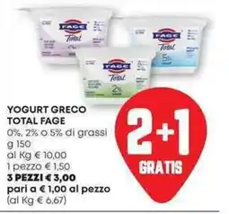 Panorama Yogurt greco TOTAL FAGE offerta