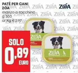 Panorama Pate per cani ZOA offerta