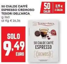 Panorama 50 cialde caffè espresso cremoso TESORI DELL'ARCA offerta