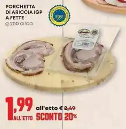 Panorama Porchetta di ariccia igp a fette offerta