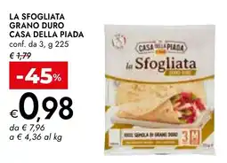 Bennet La sfogliata grano duro CASA DELLA PIADA offerta