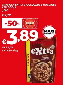 Bennet Granola extra cioccolato e nocciole KELLOGG'S offerta