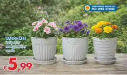 MD Discount VASO GRES tulipani/ margherite onde offerta