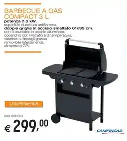 Brico OK Campingaz barbecue a gas compact 3 l offerta