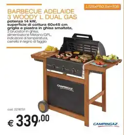 Brico OK Campingaz barbecue adelaide 3 woody l dual gas offerta