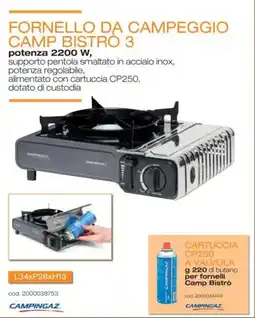 Brico OK Campingaz fornello da campeggio camp bistro 3 offerta