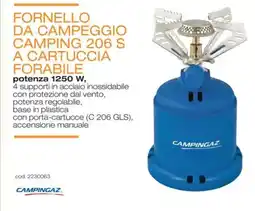 Brico OK Campingaz fornello da campeggio camping 206 s a cartuccia forabile offerta