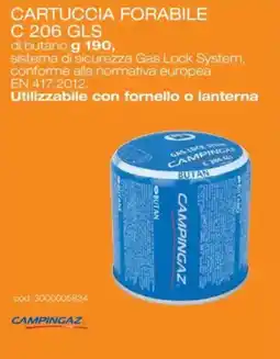 Brico OK CAMPINGAZ CARTUCCIA FORABILE C 206 GLS offerta