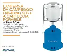 Brico OK Campingaz lanterna da campeggio camping 206 l a cartuccia forabile offerta