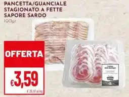 Pan Pancetta/guanciale stagionato a fette sapore sardo offerta