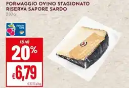 Pan Formaggio ovino stagionato riserva sapore sardo offerta